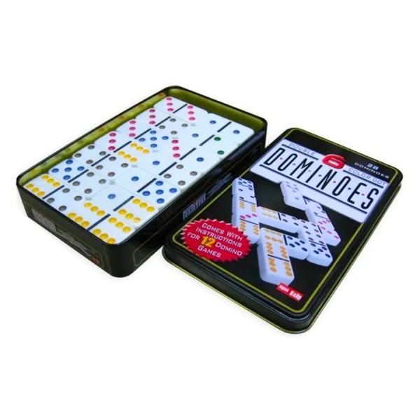 Domino Chancho 12 Juego Dominó Caja Metálica