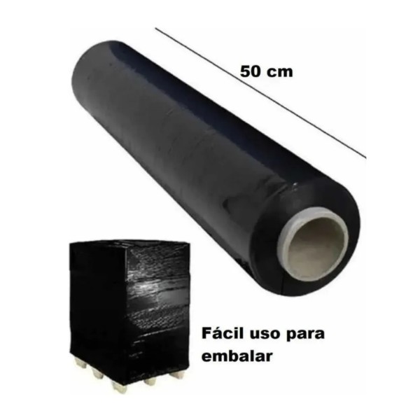 Rollo Embalar Negro 250m - Cilíndrico 50cm 1.6kg