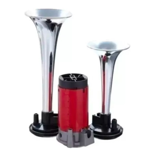 Doble Bocina Electrica Trompeta Aire Cromada Auto Camion 12v