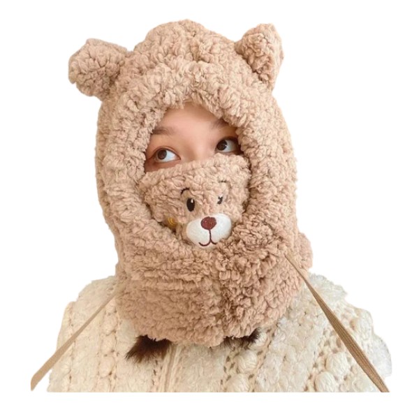 Gorro Pasamontaña Oso Felpa Chiporro Mascarilla Niñas/niños