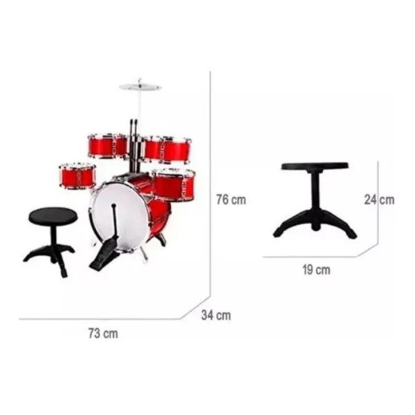 Bateria Musical Juguete Jazz Drum Niño 5 Tambores + Piso
