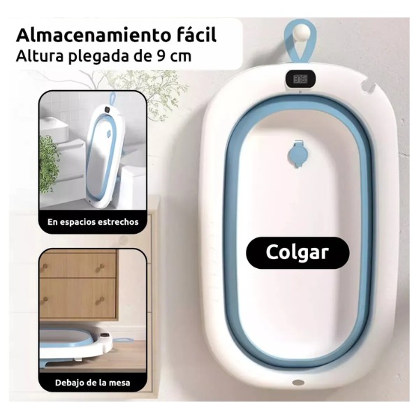 Bañera Plegable Bebe Con Termómetro