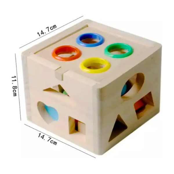 Cubo Didáctico Multi Encaje Para Martillar Juguete De Madera