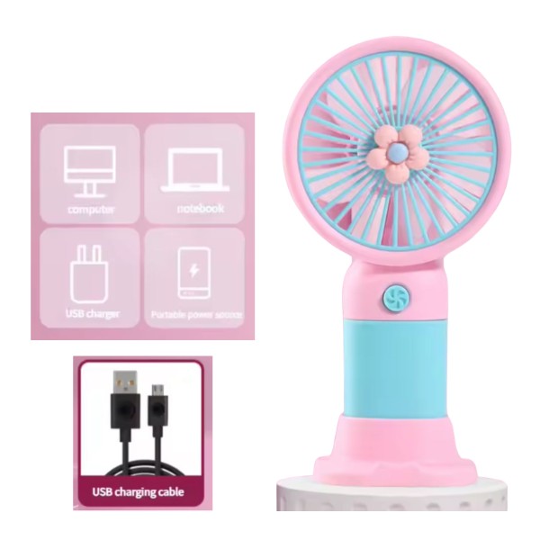Ventilador De Mano Escritorio Recargable Portátil