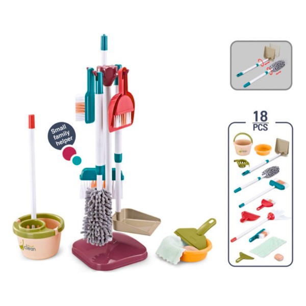 Set De Aseo Juguete De Limpieza Para Niños Didactico 18 Pcs