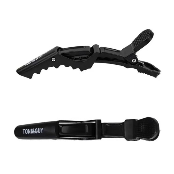Set Tomador De Cabello Tipo Cocodrio Peluqueria 6und Negro