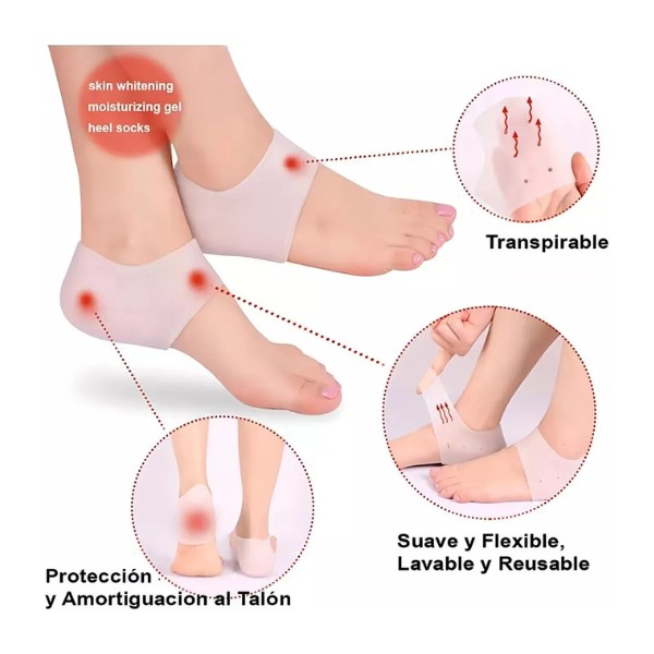 Protector De Silicona Para Talon Plantilla Talonera Pies