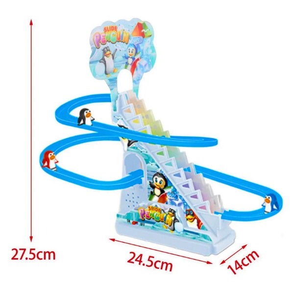 Pista De Carreras Pingüino Escaleras Deslizamiento Juguete