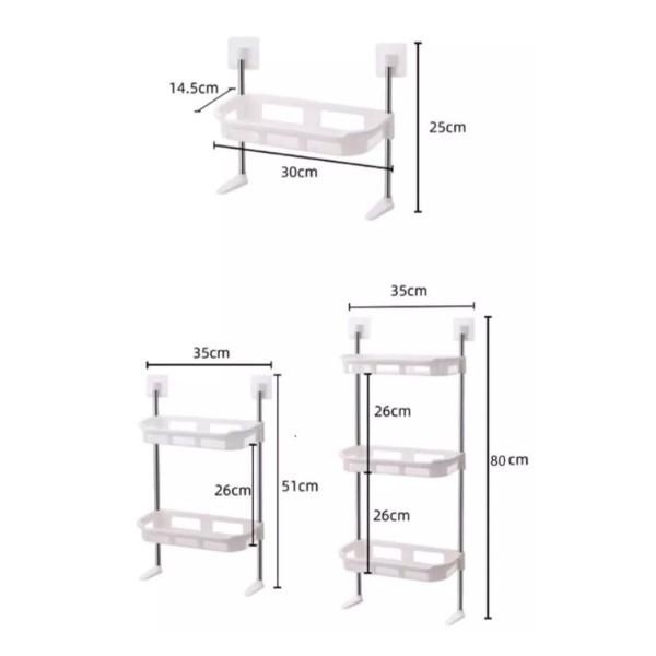 Estante Organizador Para Baño Tres Niveles Con Pie De Apoyo