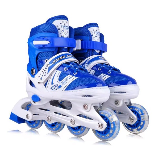 Patines Lineales Ajustables Con Luz + Kit Protección