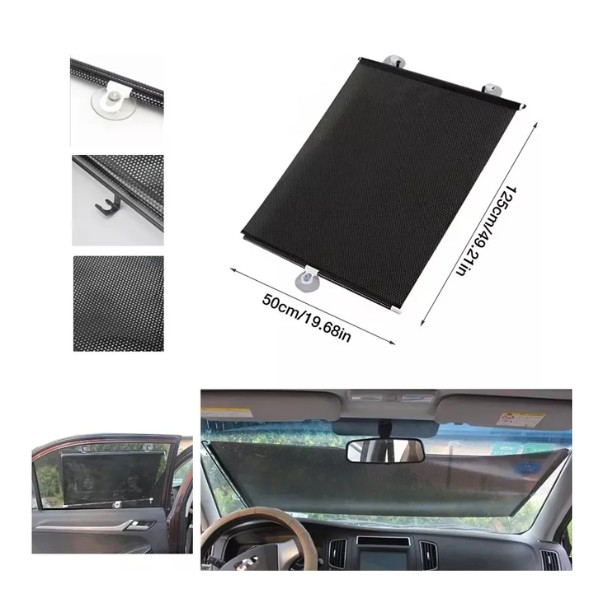 Parasol Quitasol Retractil Enrollable Parabrisas 125x50cm