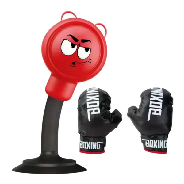 Kit Mini Boxeo Infantil con Guantes y Base Roja