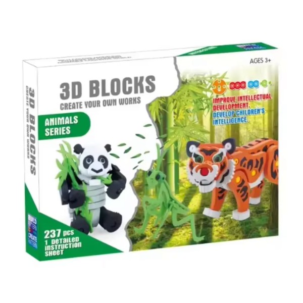 Bloques Armables 3D Animales salvaje  237 Piezas