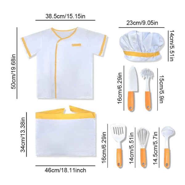 Juego Chef De Cocina Para Niño Rol De Chef Disfraz