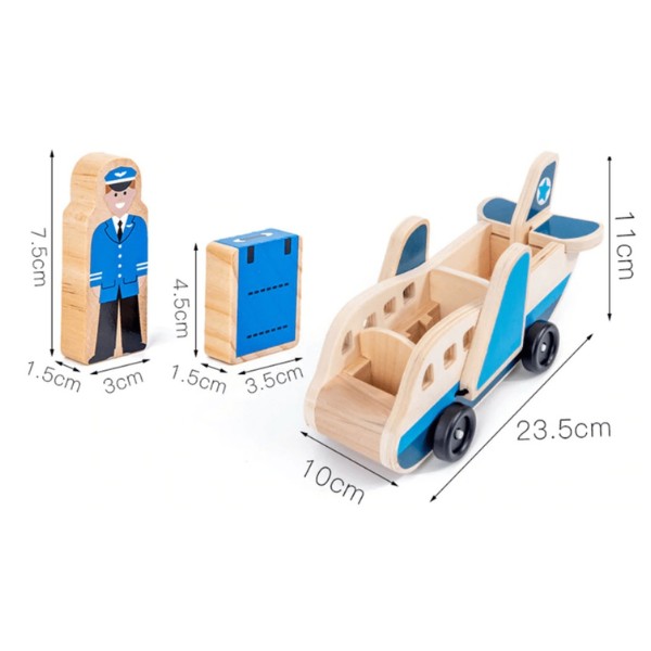 Avión de Madera Didáctico Montessori Niños 2-4 Años