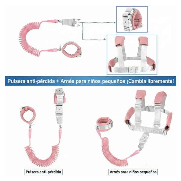 Cinta Arnés Anti Perdida Pulsera Correa Seguridad Para Niños Celeste