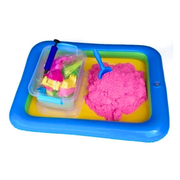Arena Mágica 2kg + Moldes + Piscina Inflable Para Niños/as