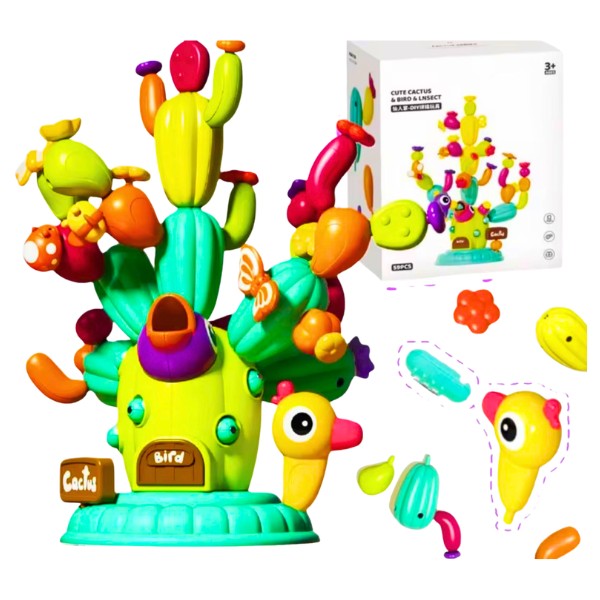 Bloques Construcción Cactus 42 piezas Juego Didáctico