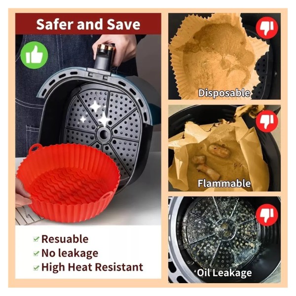 2 Moldes Forro Freidora De Aire Silicona Bandeja Air Fryer