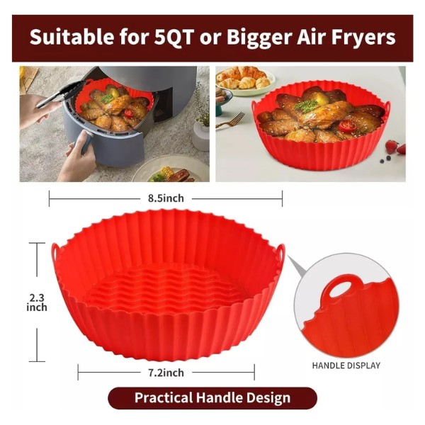 2 Moldes Forro Freidora De Aire Silicona Bandeja Air Fryer