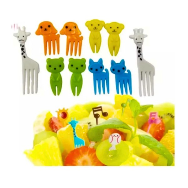 Pack 10 Tenedor Para Niños Brocheta Para Futas Pinchos Pro
