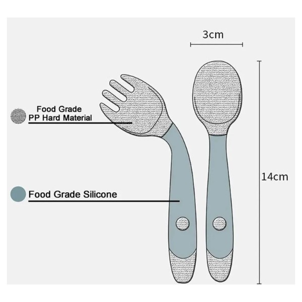 Pack Cuchara Y Tenedor Flexible + Cajita