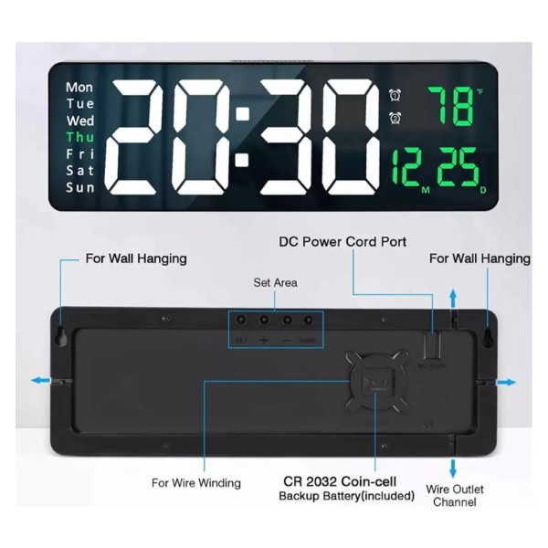 Reloj De Pared Digital Decorativo Led Pantalla Grande