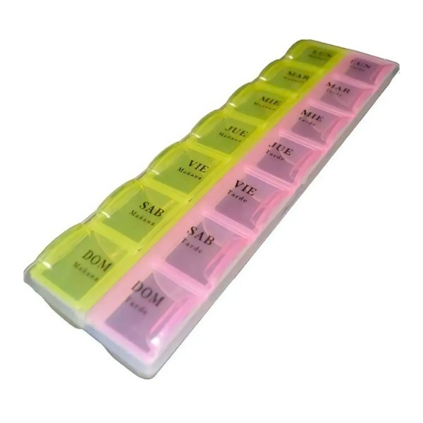 Organizador De Pastillas Pastillero Semanal 2 Tomas Diarias