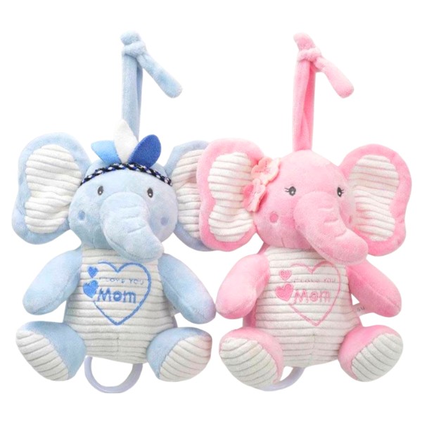 Sonajero Peluche Elefante Colgante Musical Para Bebe