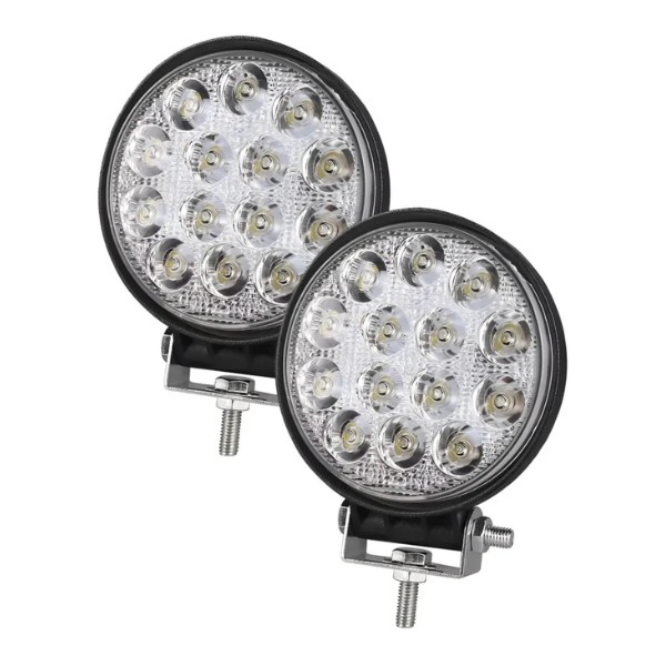 Par Luces Foco Neblinero Led 27w 4x4 Auto Camion Redondo