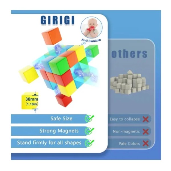 Juego De Bloques De Construcción Magnéticos 3d 100 Piezas