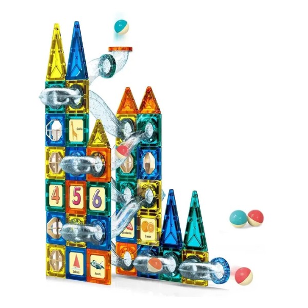 Juego Bloques Magneticos Construccion 73 Piezas Tobogan