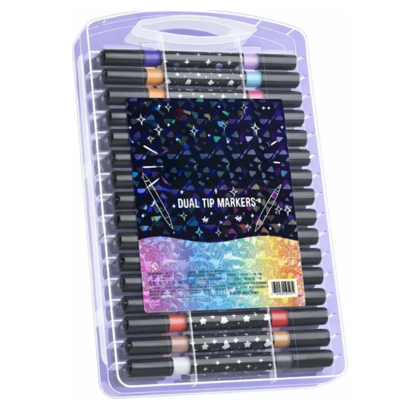 Marcadores Efecto Brillante Doble Punta 72 Colores