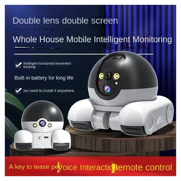 Cámara Robot Ruedas Doble Lente Recargable