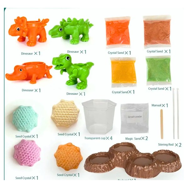 Kit Ciencias Experimento Dinosaurio De Cristales