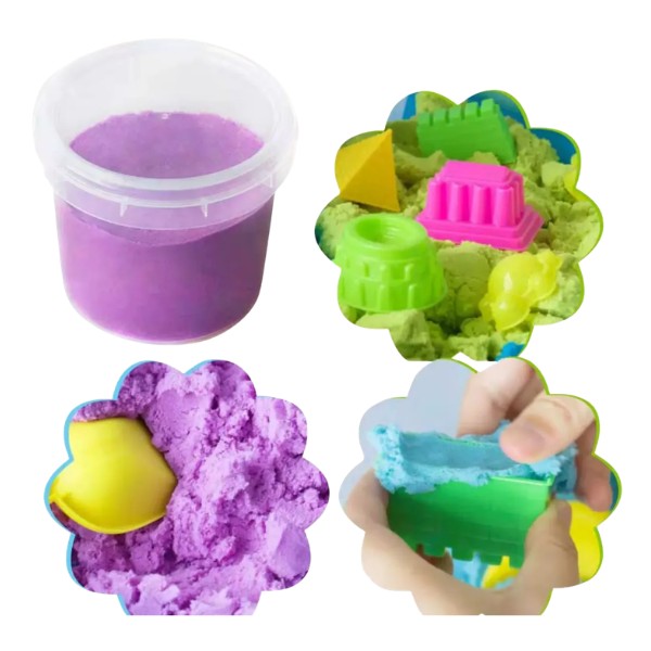 Arena Kinética 500g Con Moldes Juego Sensorial Niños