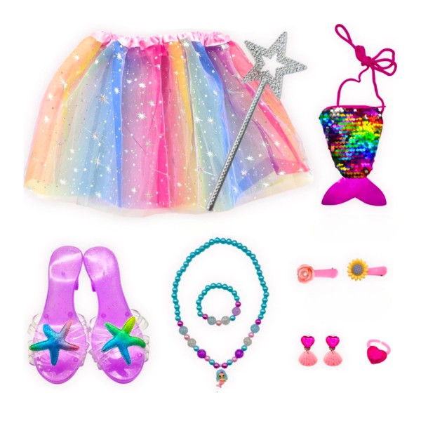 Disfraz Infantil Sirena Con Tutu Zapatos Y Accesorios