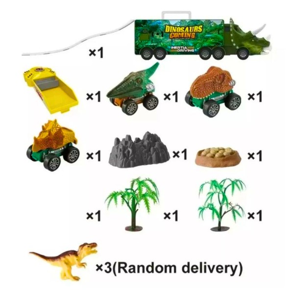 Camión Transporte Dinosaurios Juguete con Figuras Niños
