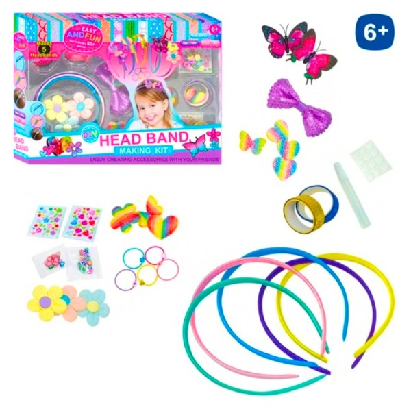 Kit Diadema Infantil Para Crear Accesorios 60 Piezas