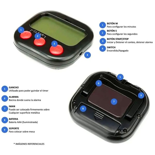 Timer De Cocina Reloj Temporizador Cuenta Atrás