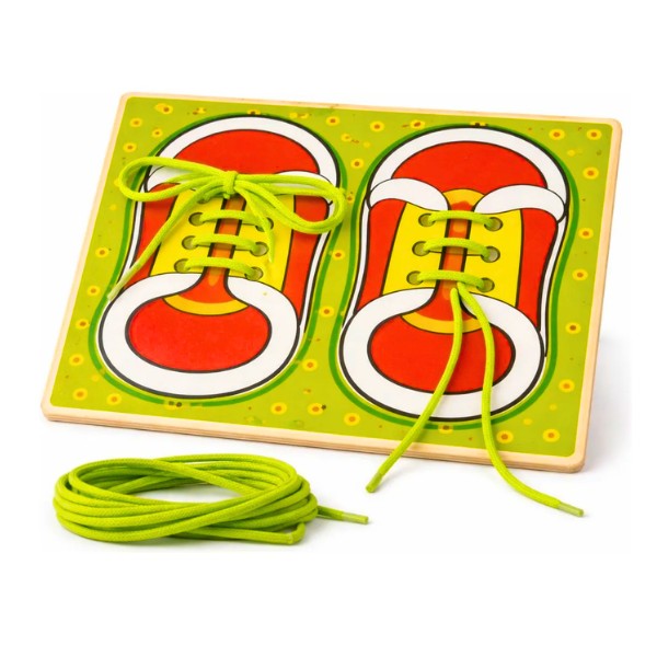 Zapato Didáctico Madera Aprender Amarrar Cordones