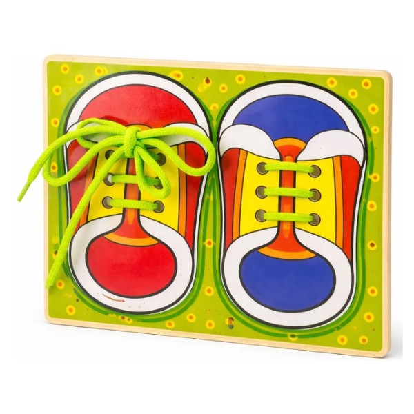 Zapato Didáctico Madera Aprender Amarrar Cordones