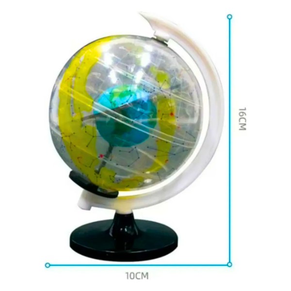 Globo Terraqueo Juguete Científico Armable Transparente