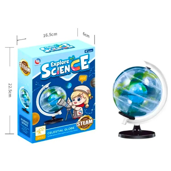 Globo Terraqueo Juguete Científico Armable Transparente
