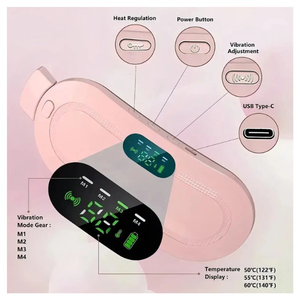 Cinturón Para Cólicos Menstruales Con Calor Y Masaje