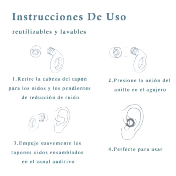 Reducción De Ruido Reutilizables / Tapones Oido Silicona