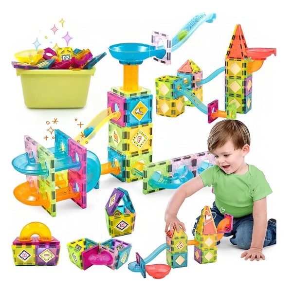 Set De Construcción Magnético Diy Magnetic 61p En Caja