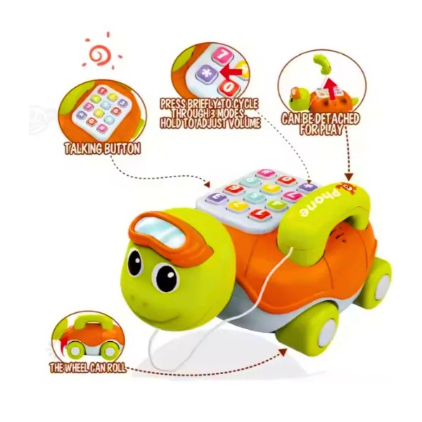 Juguete Teléfono Interactivo Para Bebe Juego Musical Tortuga