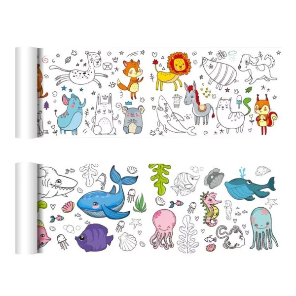 Rollo de Papel Adhesivo para Colorear con Crayones 2mts