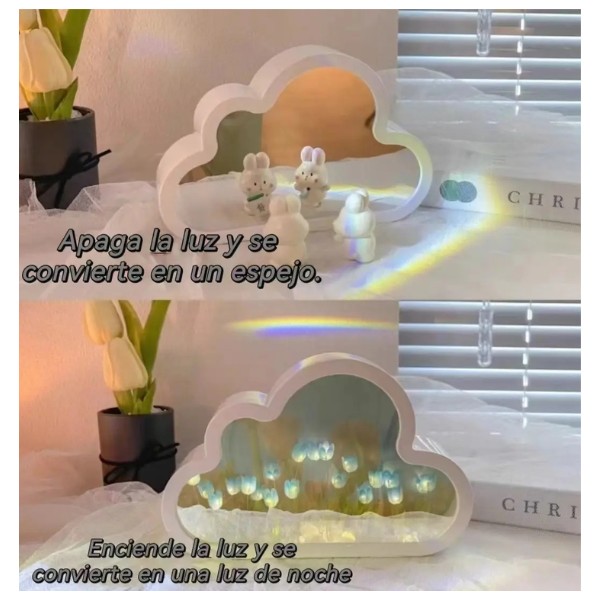 Tulipán Nube Lamparita Luces Decoración Hogar